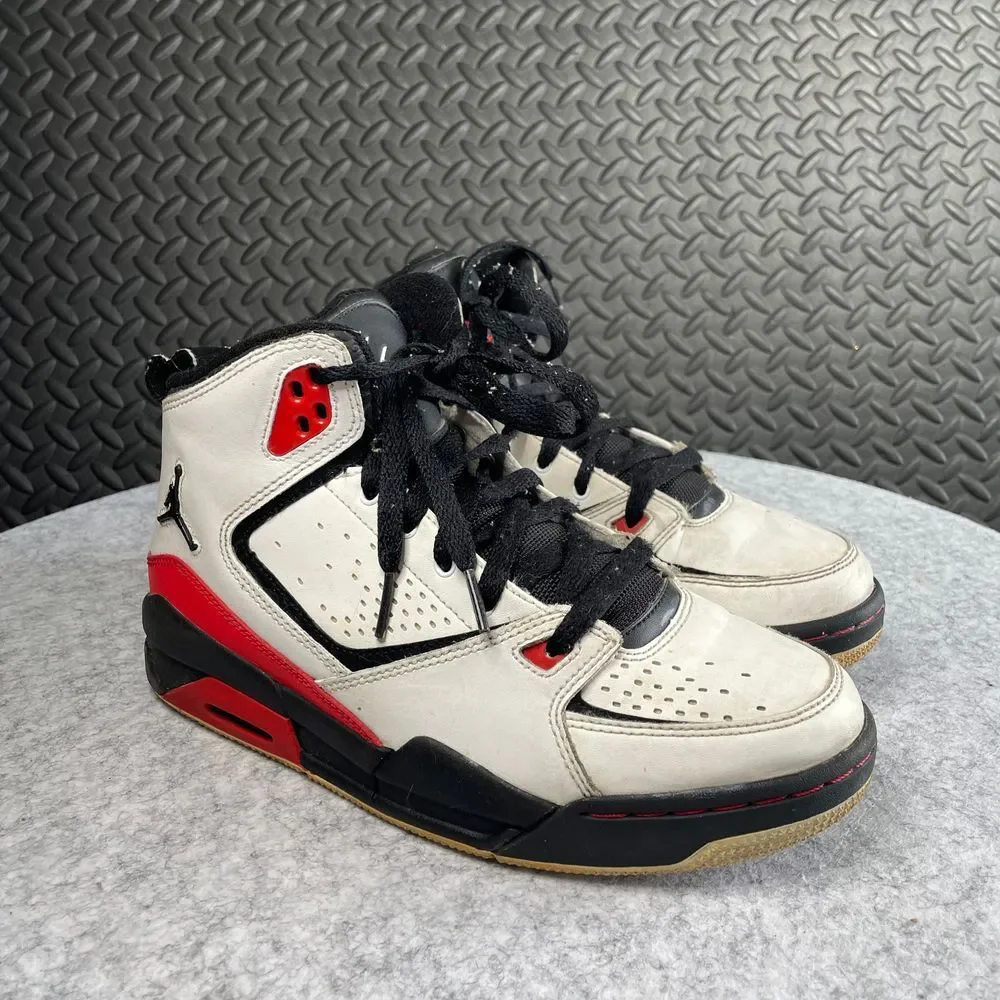 Air Jordan Flight SC-2 White Black Red 454088-106 Boys Basketball‎ Shoes Size 7Y